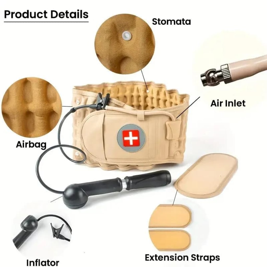Portable Back Decompression Waist Belt Back Massager Pain Relief Spinal Lumbar Inflatable Traction Belt Air Waist Supports Belts