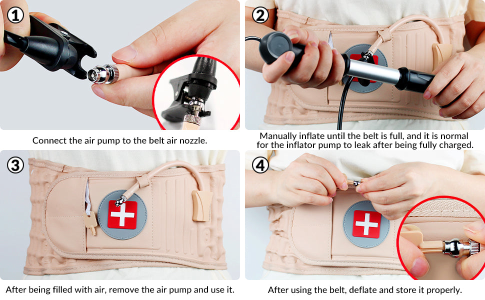 Portable Back Decompression Waist Belt Back Massager Pain Relief Spinal Lumbar Inflatable Traction Belt Air Waist Supports Belts