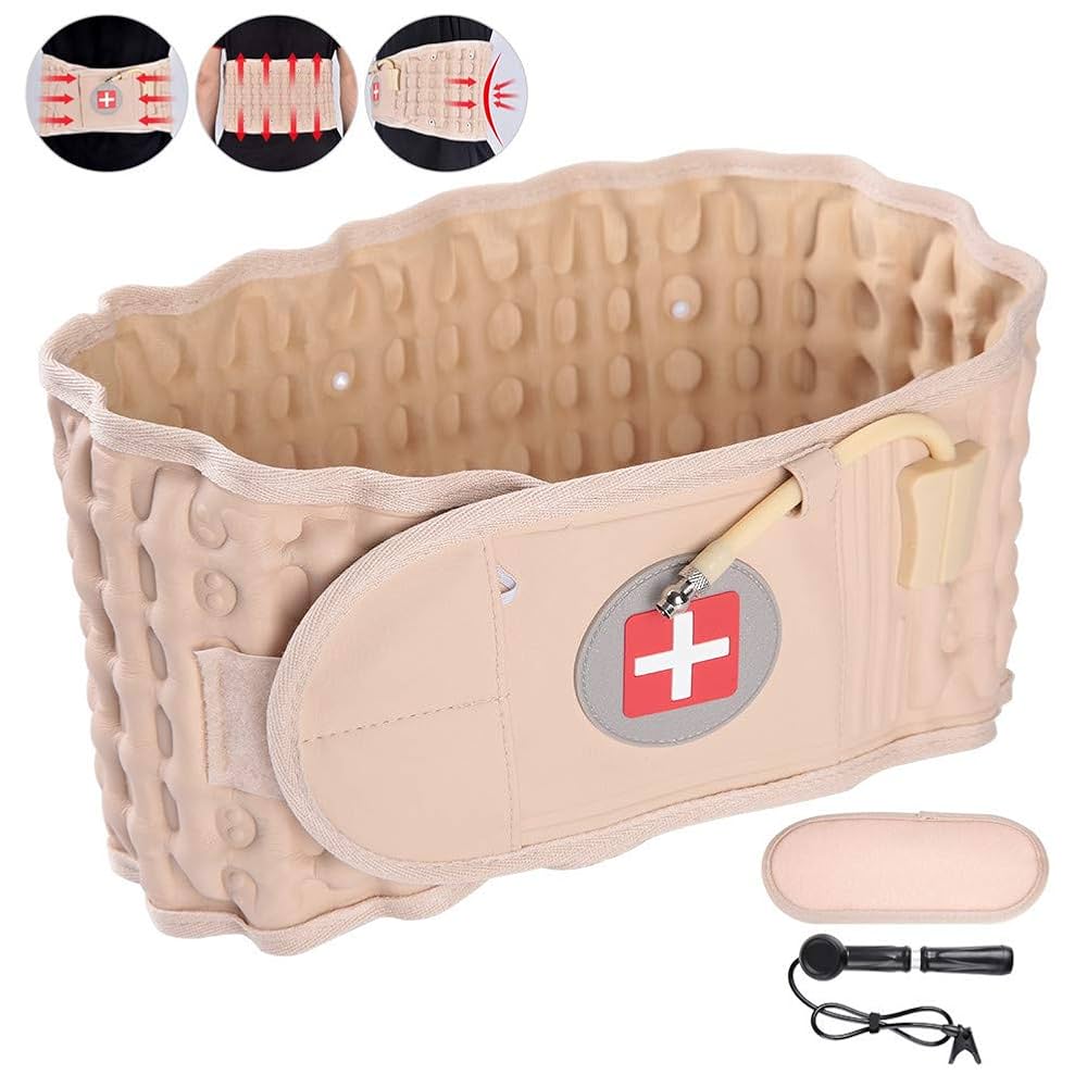 Portable Back Decompression Waist Belt Back Massager Pain Relief Spinal Lumbar Inflatable Traction Belt Air Waist Supports Belts