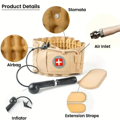 Portable Back Decompression Waist Belt Back Massager Pain Relief Spinal Lumbar Inflatable Traction Belt Air Waist Supports Belts